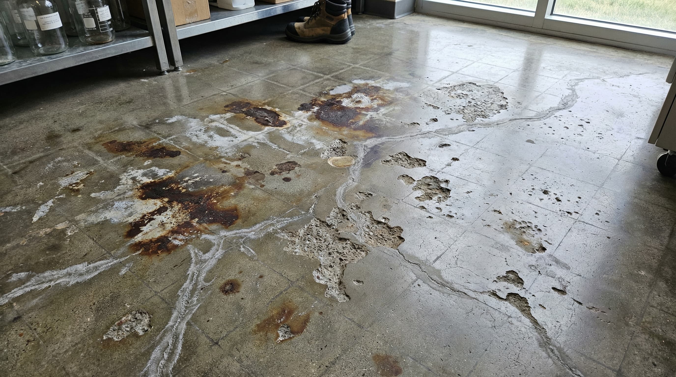 CORCHEM Corrosive Chemicals Clear Concrete Coating — application environment