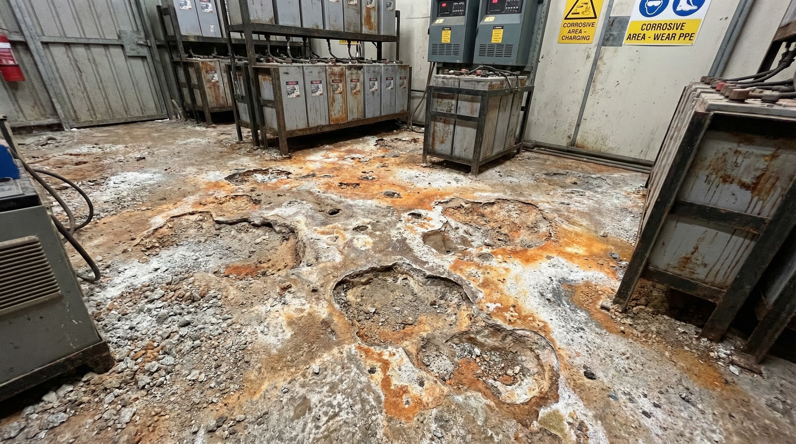 CORCHEM Corrosive Chemicals Tinted Concrete Coating — application environment