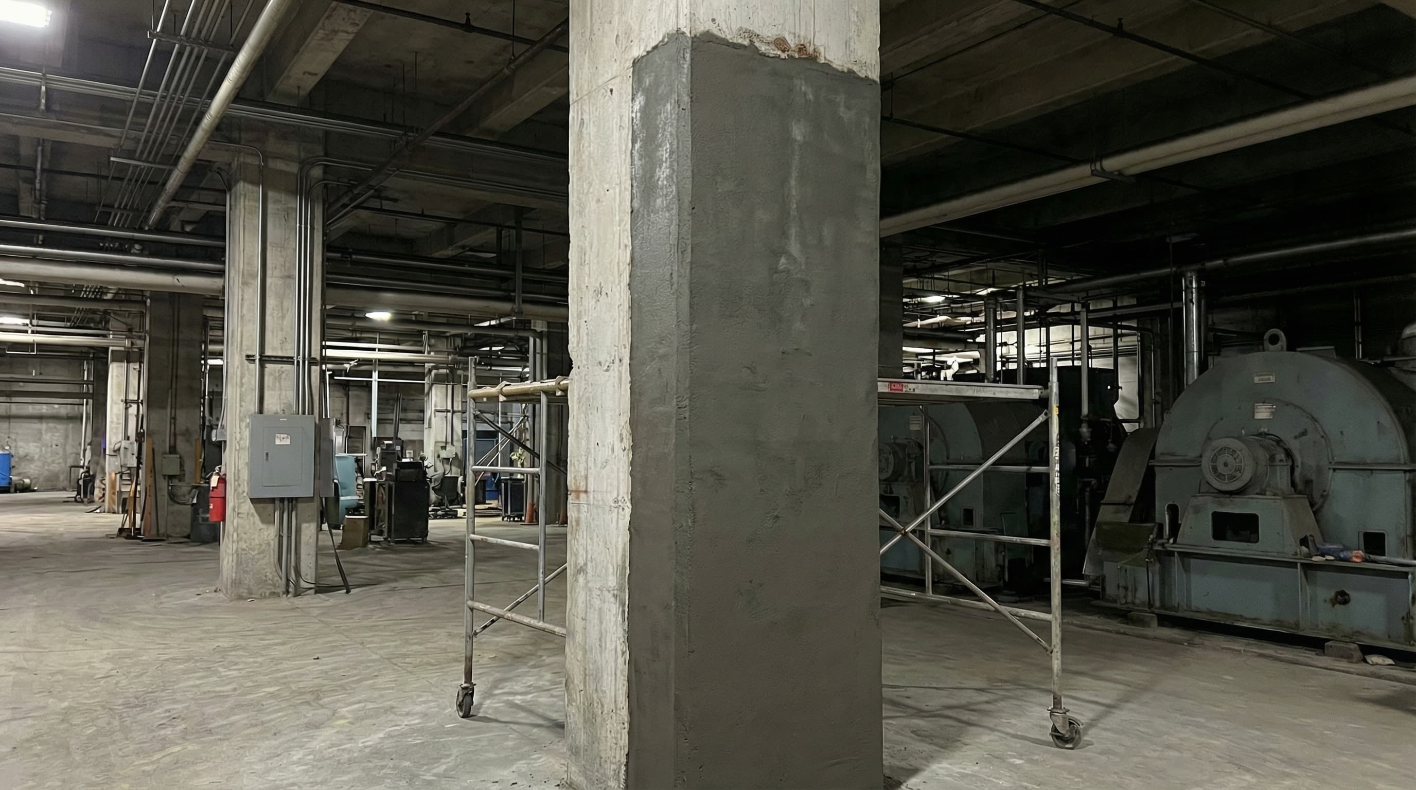 Non-Sagging Vertical Curing Magmapoxy — after application
